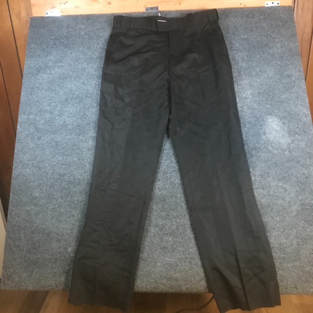 First Class Uniform Pants Mens 38 Reg Black High Rise Slash Pockets Straight Leg